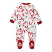 Candy Cane Love Organic Cotton Sleep & Play Footed